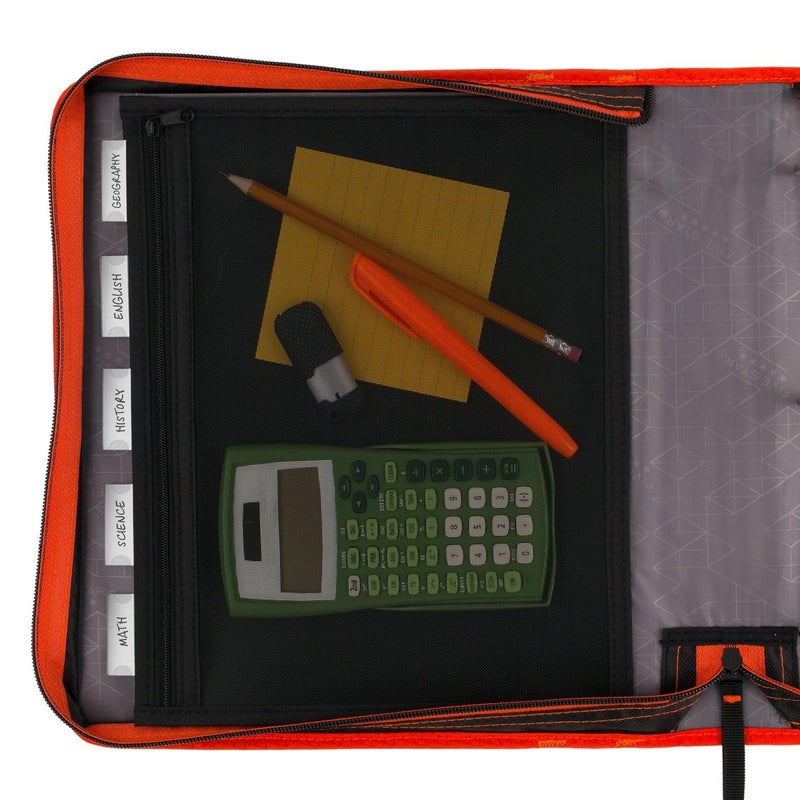 Five Star Zipper Binder, 2 Inch 3-Ring Binder with Round Rings, Expansion Panel and 5-Tab Expanding File, 580 Sheet Capacity, Red/Black (29052CE8) - Image 4